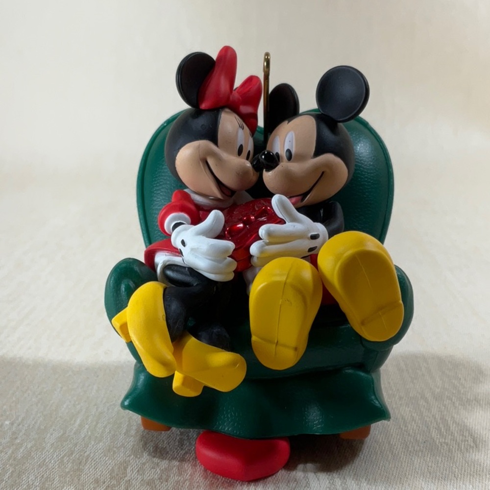 2013 Disney Mickey and Minnie Two to a Chair Ornament with Red and Green Accents